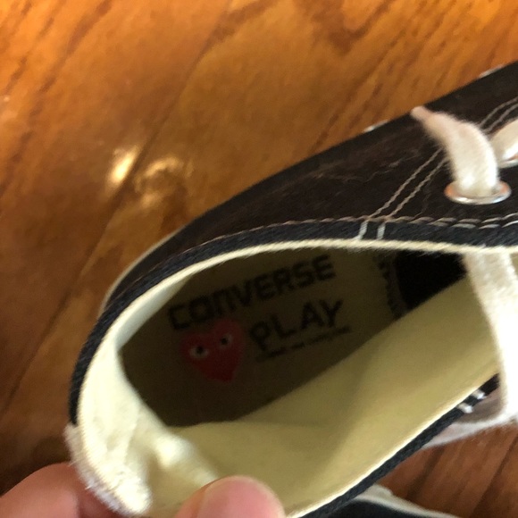 Black CDG Converse size 10 shoes - Picture 6 of 10
